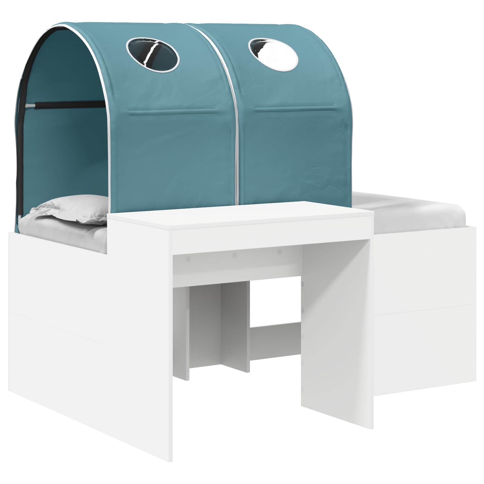 Bed met Tunnel 4 pcs Artisian Eik en Lichtblauw Bewerkt hout