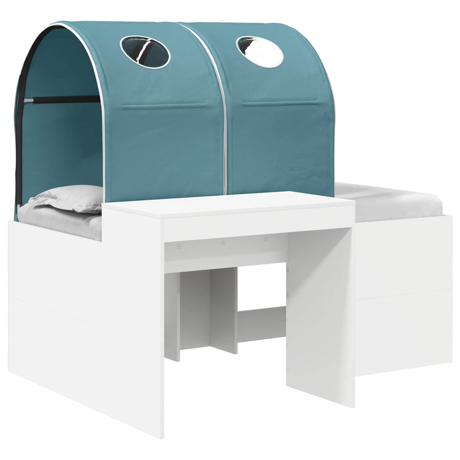 Bed met Tunnel 4 pcs Artisian Eik en Lichtblauw Bewerkt hout