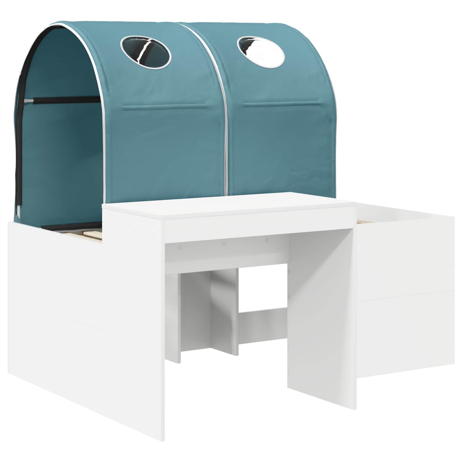 Bed met Tunnel 4 pcs Artisian Eik en Lichtblauw Bewerkt hout