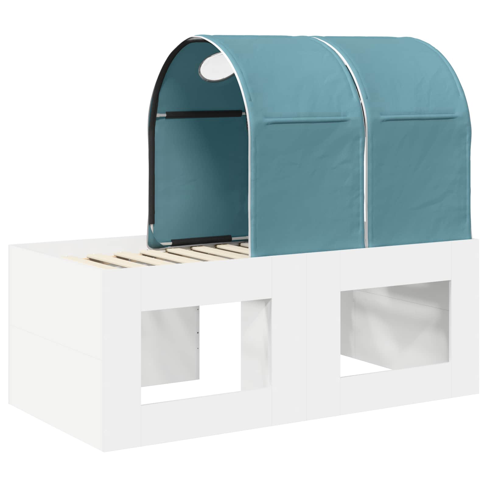 Bed met Tunnel 4 pcs Artisian Eik en Lichtblauw Bewerkt hout