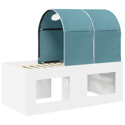 Bed met Tunnel 4 pcs Artisian Eik en Lichtblauw Bewerkt hout