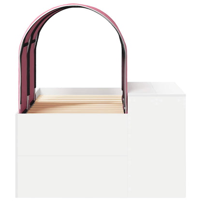 Bed met Tunnel 4 pcs Artisian Eik en Roze Bewerkt hout