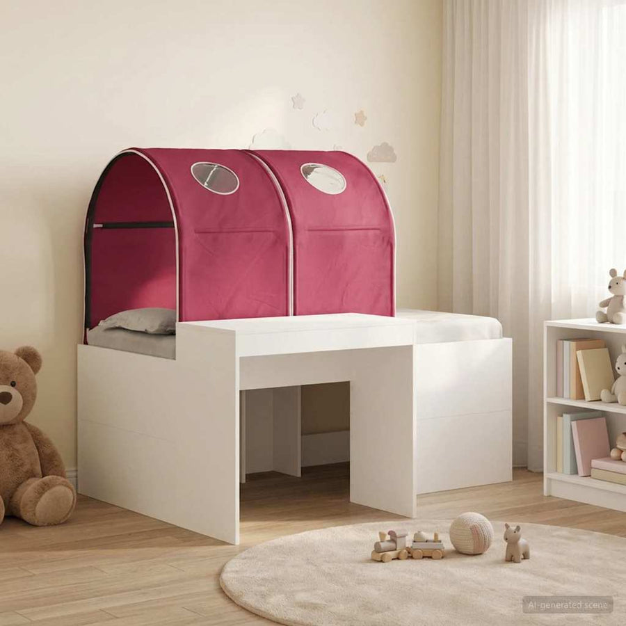 Bed met Tunnel 4 pcs Artisian Eik en Rood Bewerkt hout