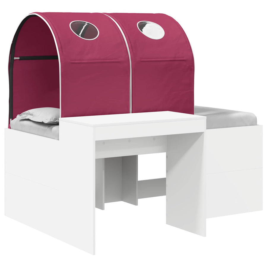 Bed met Tunnel 4 pcs Artisian Eik en Rood Bewerkt hout