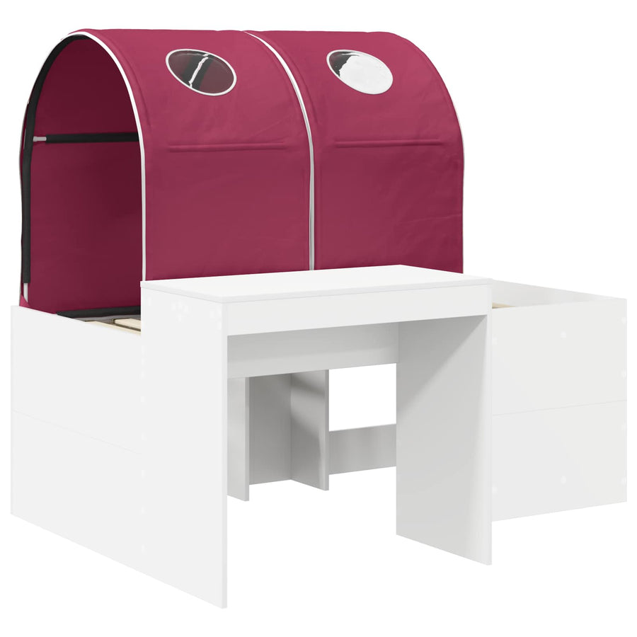 Bed met Tunnel 4 pcs Artisian Eik en Rood Bewerkt hout