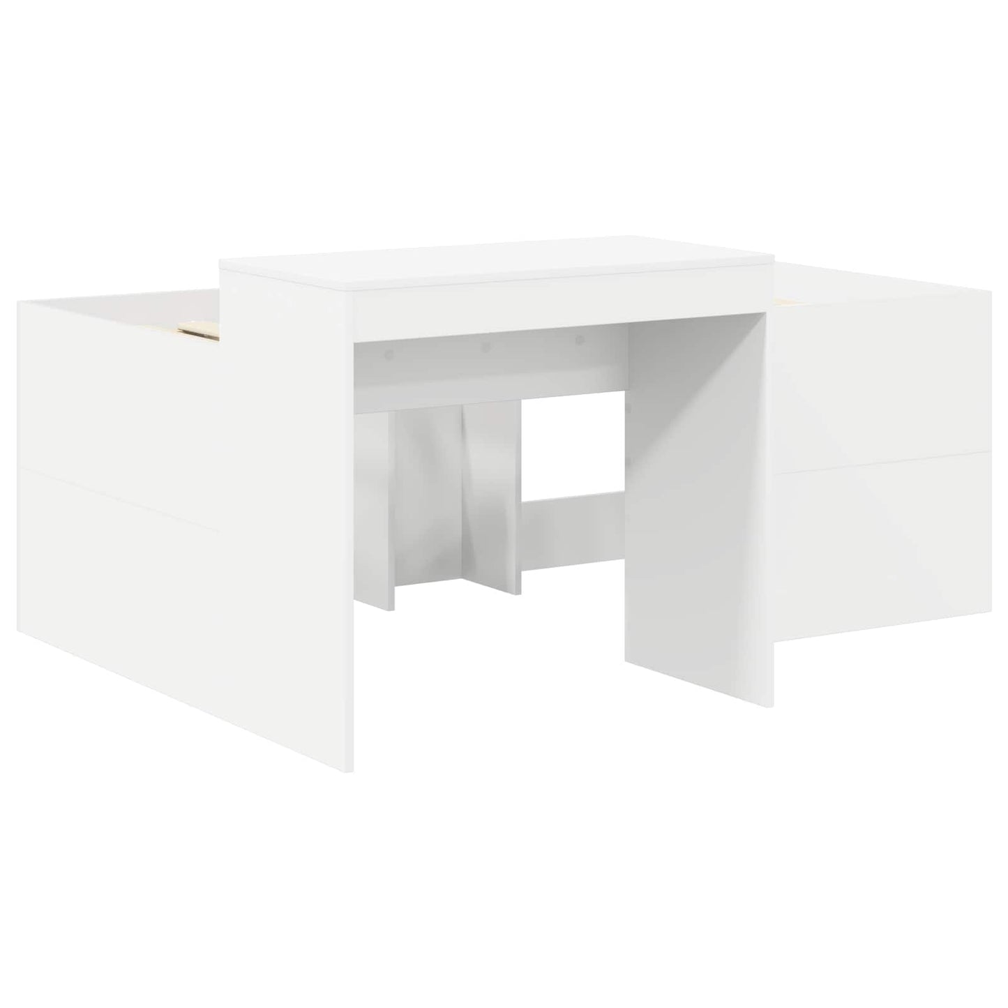 Bed met Tunnel 4 pcs Artisian Eik en Rood Bewerkt hout