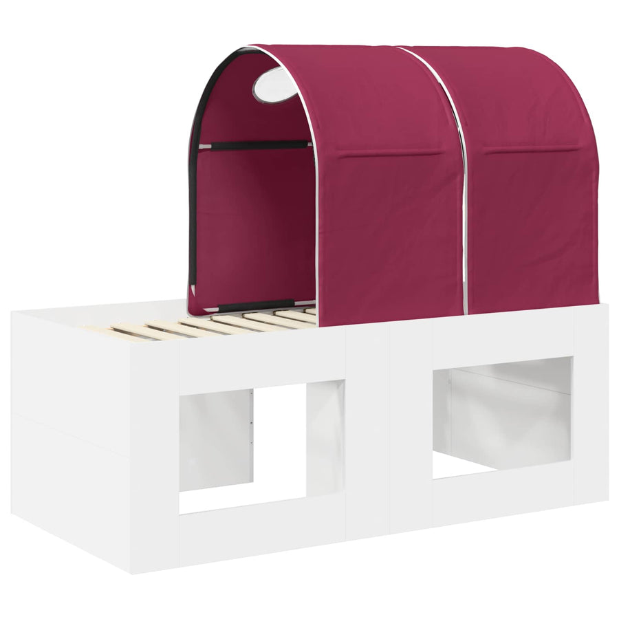 Bed met Tunnel 4 pcs Artisian Eik en Rood Bewerkt hout