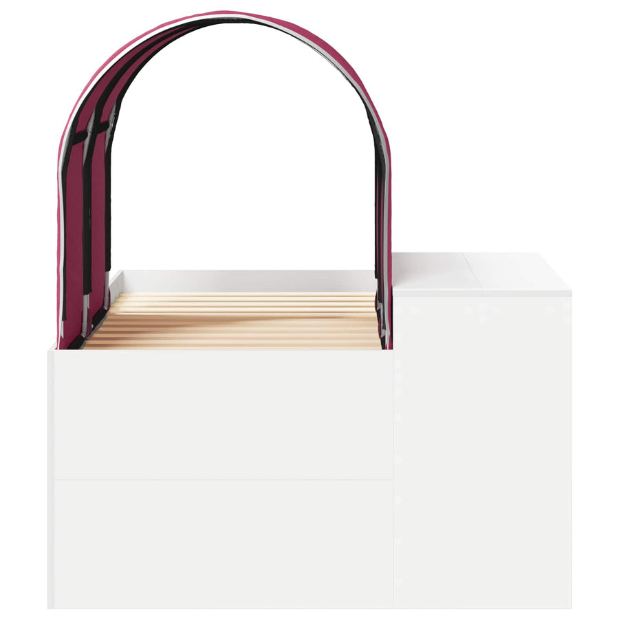 Bed met Tunnel 4 pcs Artisian Eik en Rood Bewerkt hout