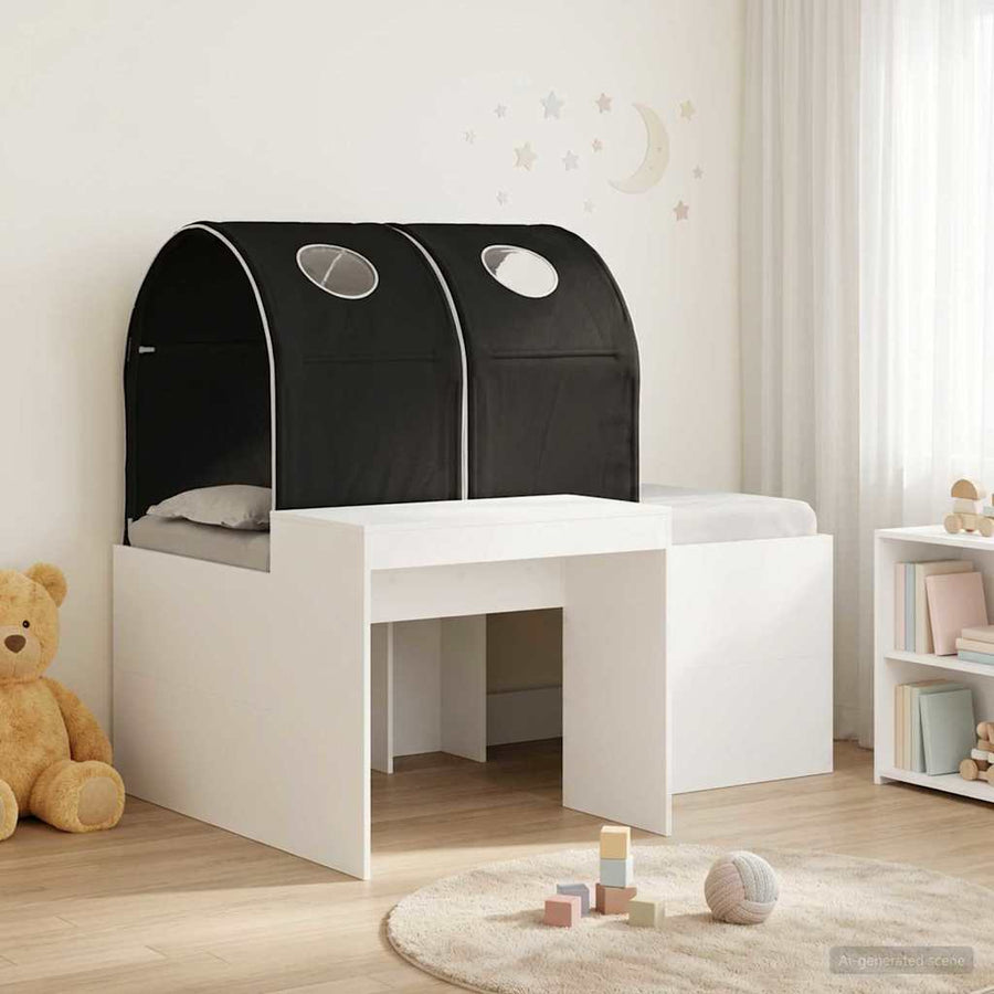Bed met Tunnel 4 pcs Artisian Eik en Zwart Bewerkt hout