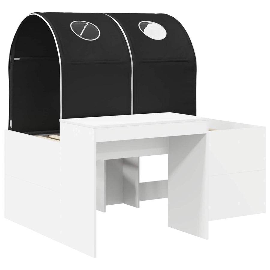Bed met Tunnel 4 pcs Artisian Eik en Zwart Bewerkt hout