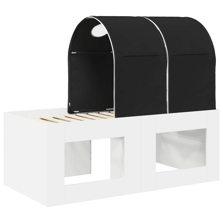 Bed met Tunnel 4 pcs Artisian Eik en Zwart Bewerkt hout