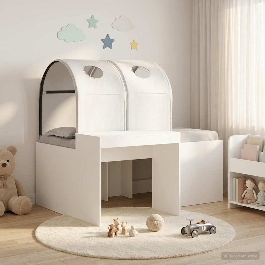 Bed met Tunnel 4 pcs Artisian Eik en Wit Bewerkt hout