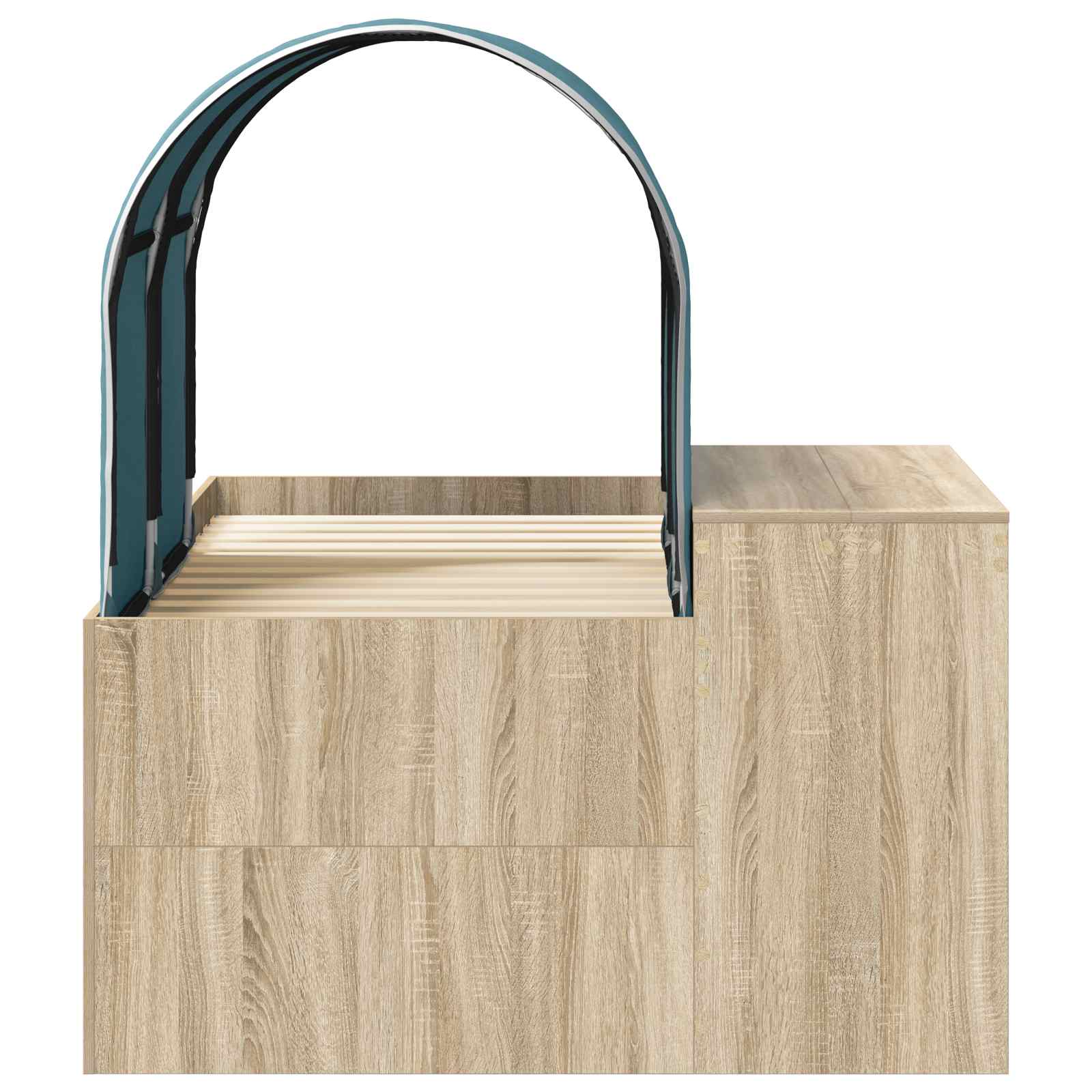 Bed met Tunnel 3 st Artisian Eik en Lichtblauw Bewerkt hout