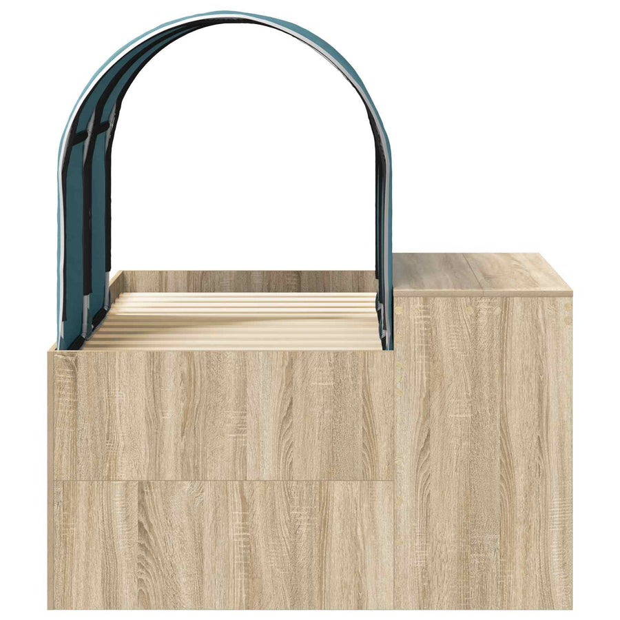 Bed met Tunnel 3 st Artisian Eik en Lichtblauw Bewerkt hout