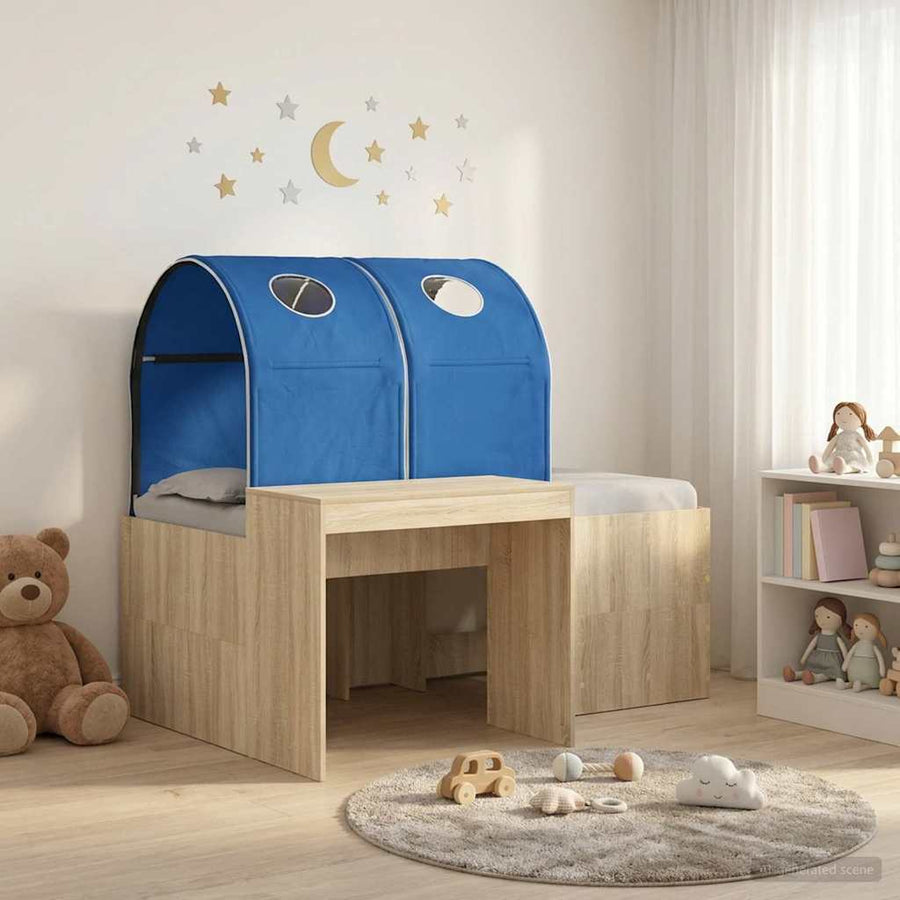 Bed met Tunnel 3 st Artisian Eik en Blauw Bewerkt hout