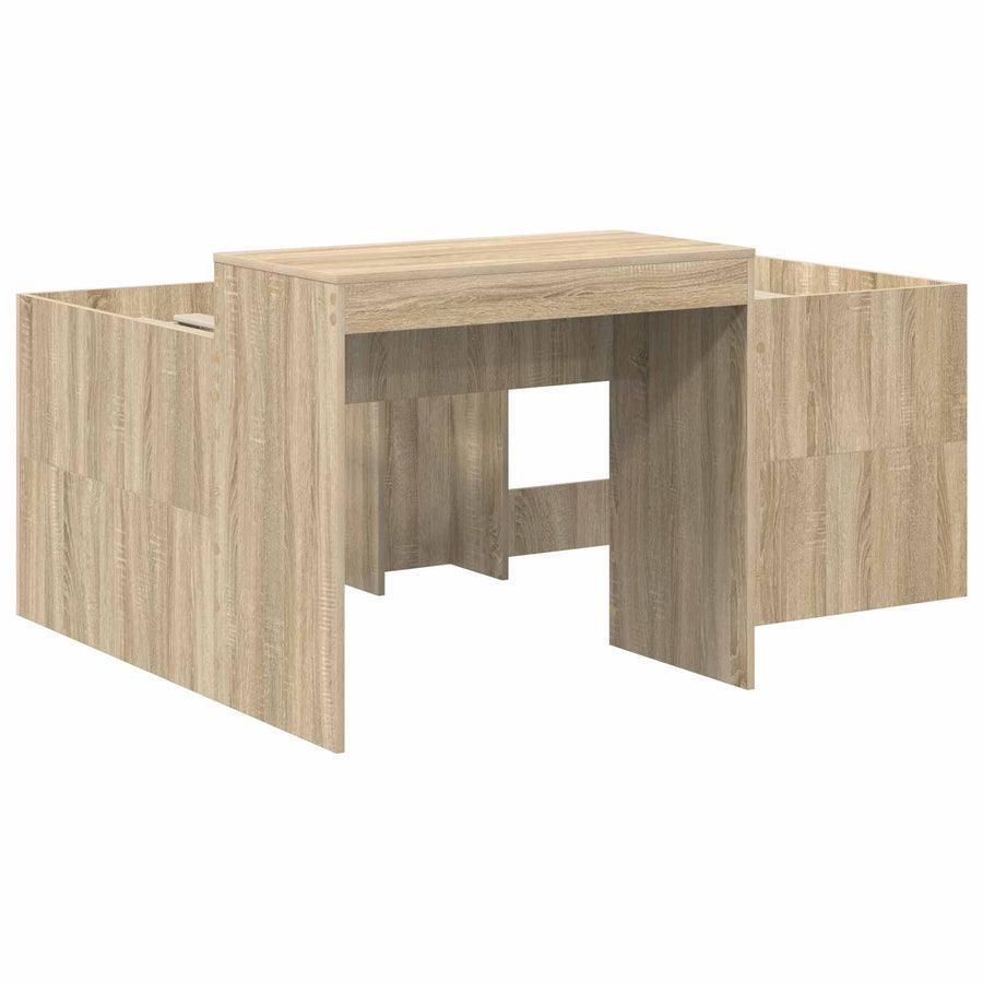 Bed met Tunnel 3 st Artisian Eik en Blauw Bewerkt hout