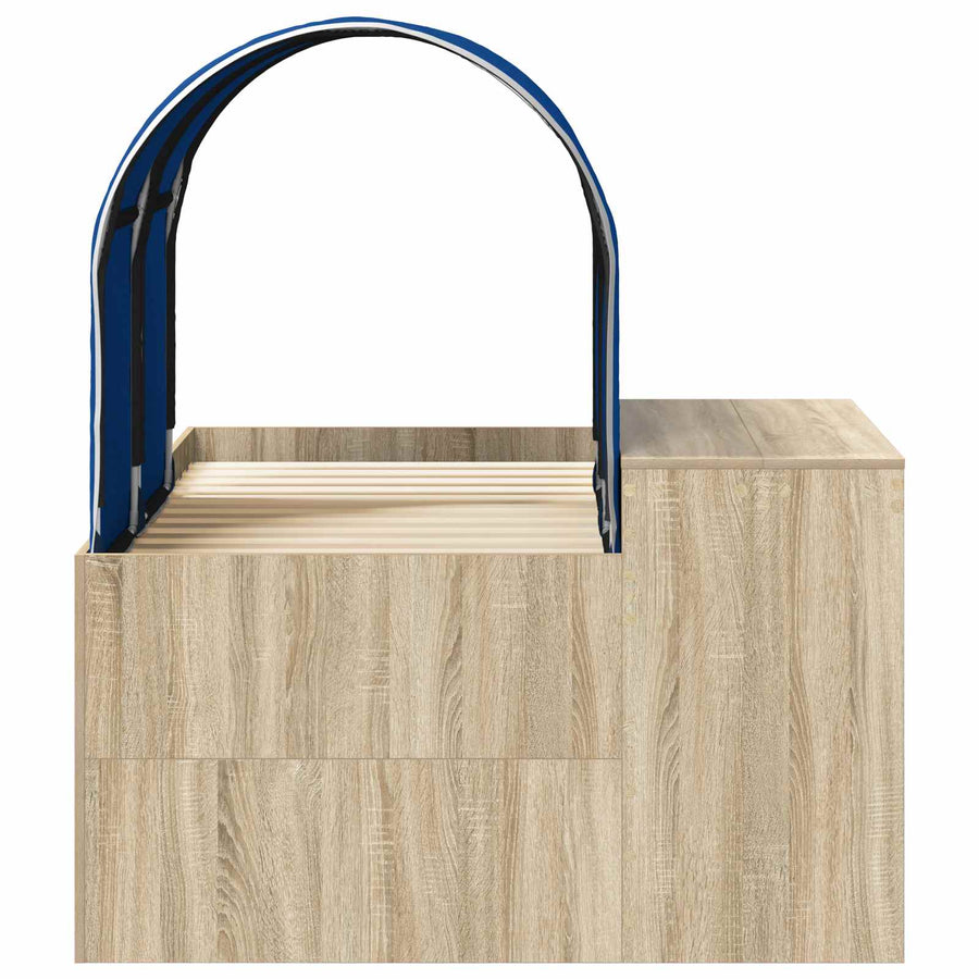Bed met Tunnel 3 st Artisian Eik en Blauw Bewerkt hout