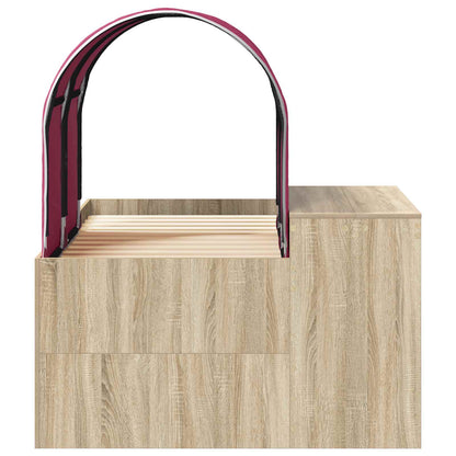Bed met Tunnel 3 st Artisian Eik en Rood Bewerkt hout