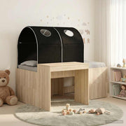 Bed met tunnel 163x123.5x75 cm bewerkt hout artisan eik zwart