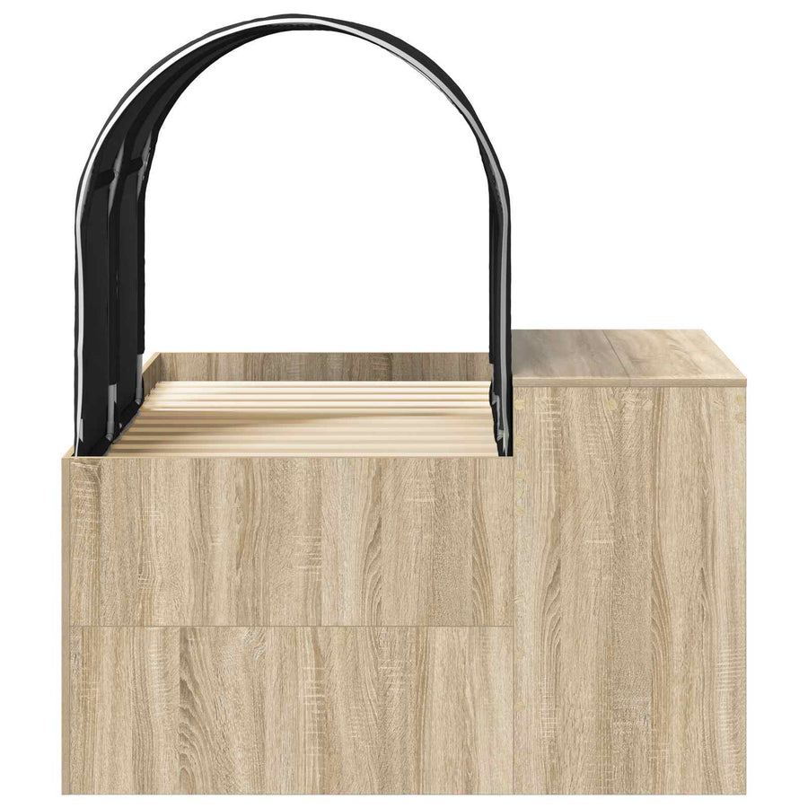 Bed met Tunnel 3 st Artisian Eik en Zwart Bewerkt hout