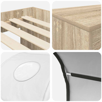 Bed met Tunnel 3 st Artisian Eik en Wit Bewerkt hout