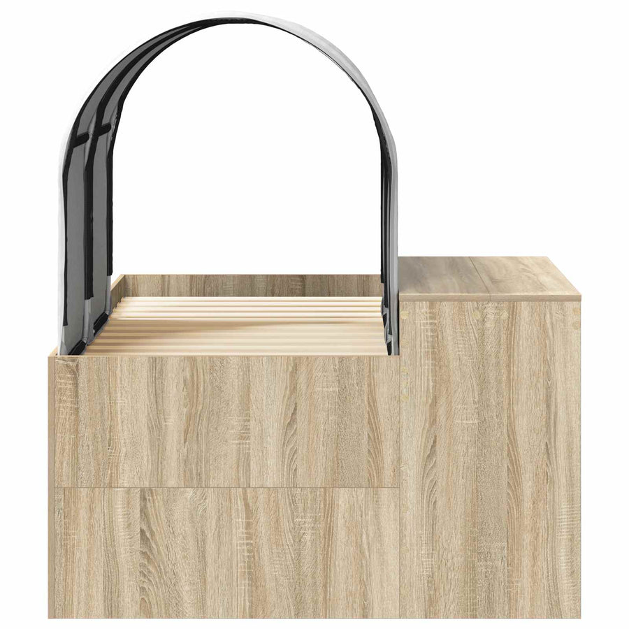 Bed met Tunnel 3 st Artisian Eik en Wit Bewerkt hout