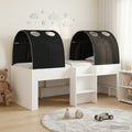 Bed met Tunnel 4 pcs Wit en zwart Bewerkt hout