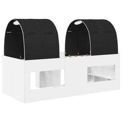 Bed met Tunnel 4 pcs Wit en zwart Bewerkt hout