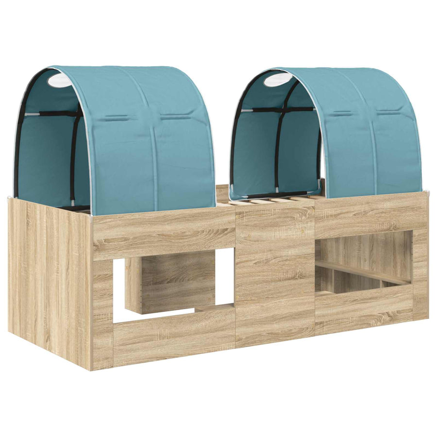 Hoge Bed Frame voor Kids met Tunnel 3 st Bewerkt hout