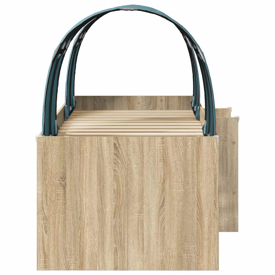 Hoge Bed Frame voor Kids met Tunnel 3 st Bewerkt hout