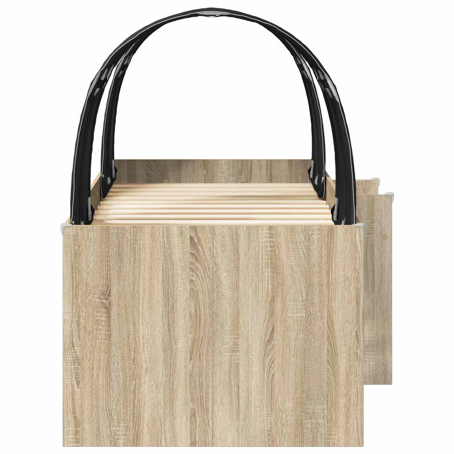 Hoge Bed Frame voor Kids met Tunnel 3 st Sonoma Eiken en Zwart