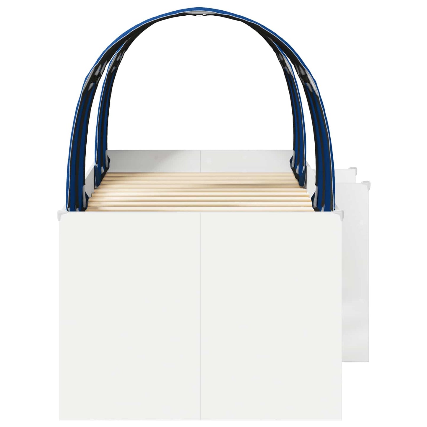 Bed met Tunnel 4 pcs Wit en Blauw Bewerkt hout