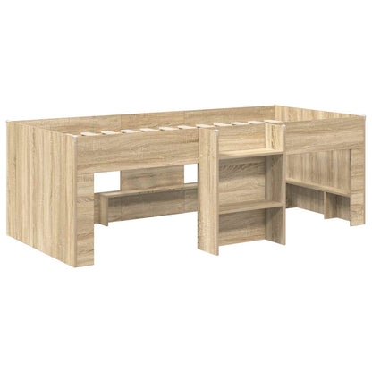 Bed met Tunnel 3 st Sonoma eiken en lichtblauw Bewerkt hout