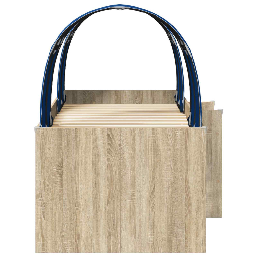 Bed met Tunnel 3 st Sonoma eiken en blauw Bewerkt hout