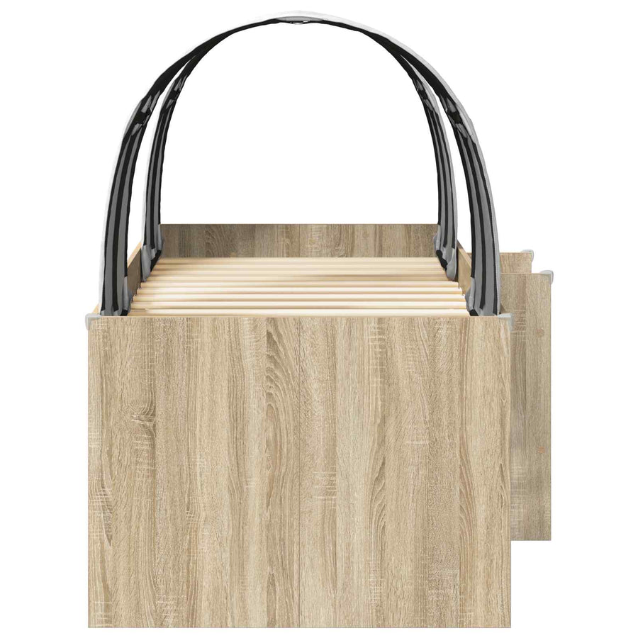 Bed met Tunnel 3 st Sonoma eiken en wit Bewerkt hout