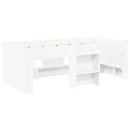 Bed met Tunnel 4 pcs Wit en Roze Bewerkt hout