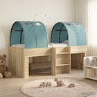 Hoog bed met tunnel 193x111 cm bewerkt hout sonoma eiken lichtblauw