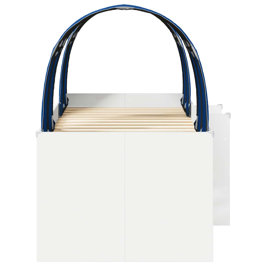 Bed met Tunnel 4 pcs Wit en Blauw Bewerkt hout