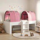 Bed with Tunnel 4 pcs White and Pink Engineered Wood