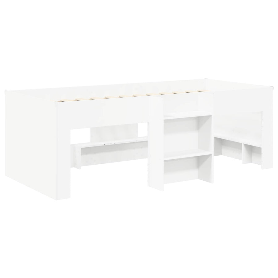 Bed met Tunnel 4 pcs Wit en Roze Bewerkt hout