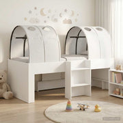 Bed with Tunnel 4 pcs White Engineered wood