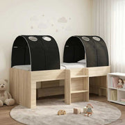 Bed met tunnel 193x96x68.5 cm Sonoma zwart bewerkt hout