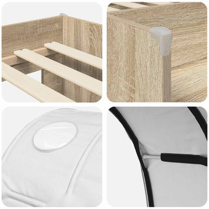 Bed met Tunnel 3 st Sonoma en Wit Bewerkt hout
