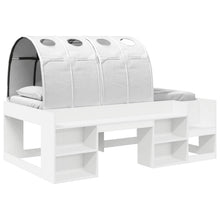 Bed met Tunnel 4 pcs Wit Bewerkt hout