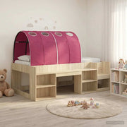 Bed met tunnel en plank Sonoma rood bewerkt hout 203x108,5x65 cm