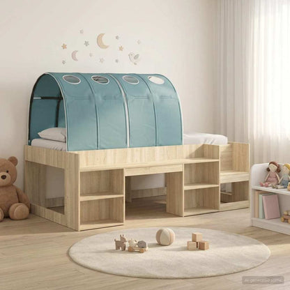 Hoge Bedframe voor Kinderen met Opslag 3 st Bewerkt hout