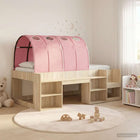 Kinderbedframe met opslag 203x118x65 cm bewerkt hout Sonoma eiken roze