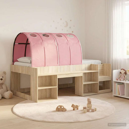 Hoge Bedframe voor Kinderen met Opslag 3 st Bewerkt hout