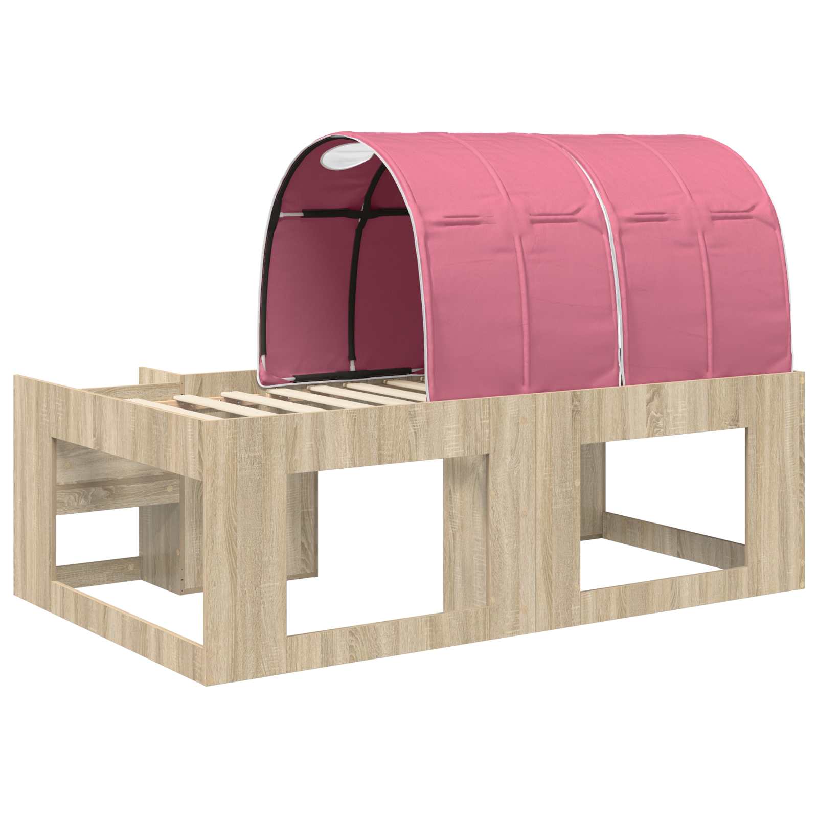 Hoge Bedframe voor Kinderen met Opslag 3 st Bewerkt hout