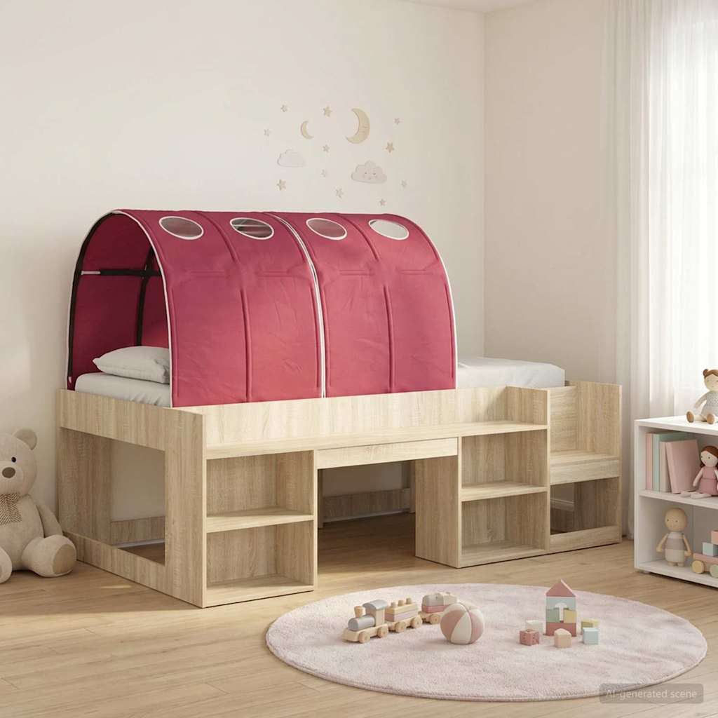 Hoge Bedframe voor Kinderen met Opslag 3 st Bewerkt hout